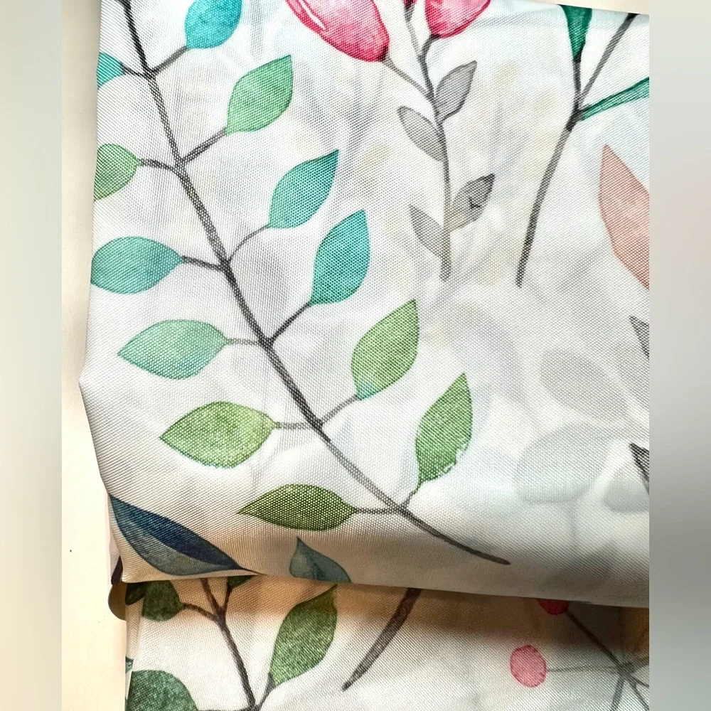 Sia Floral Fabric Shower Curtain Watercolor Flower Garden